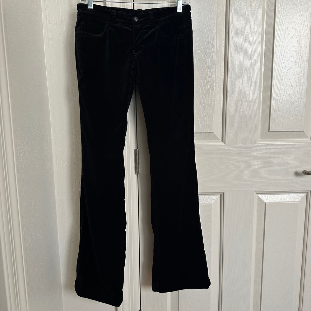 Archival GUCCI Y2K Velvet Low Rise Flare Pants - Black Cursive G - IT‎ 38 US 28